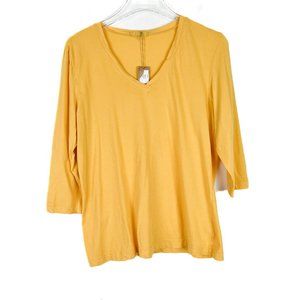 Women's Yellow V-Neck Top